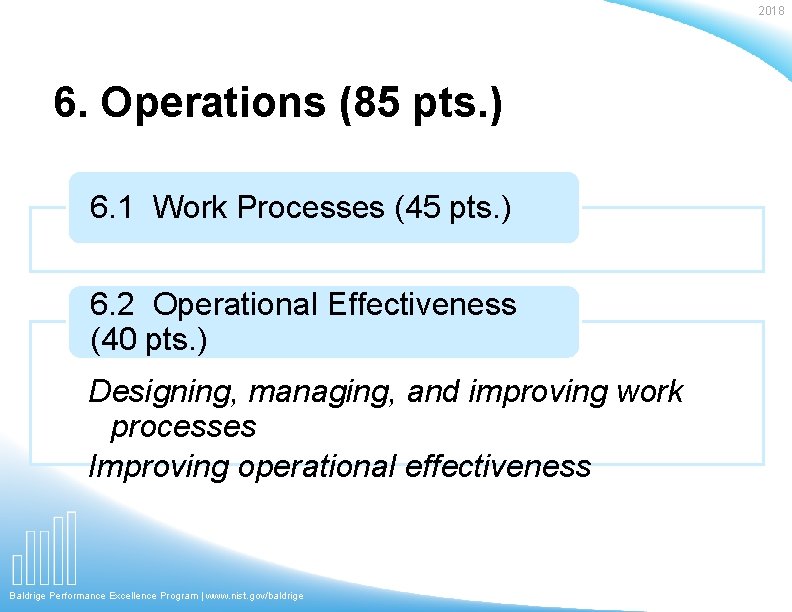 2018 6. Operations (85 pts. ) 6. 1 Work Processes (45 pts. ) 6.