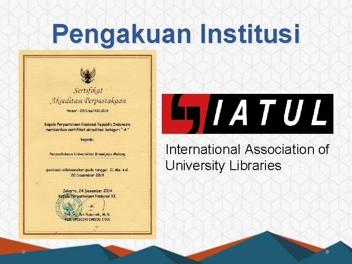 Pengakuan Institusi International Association of University Libraries 