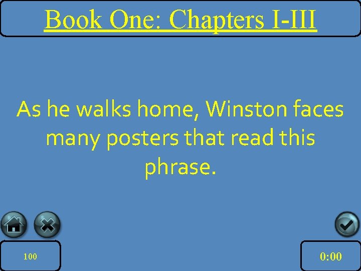 Book One: Chapters I-III As he walks home, Winston faces many posters that read