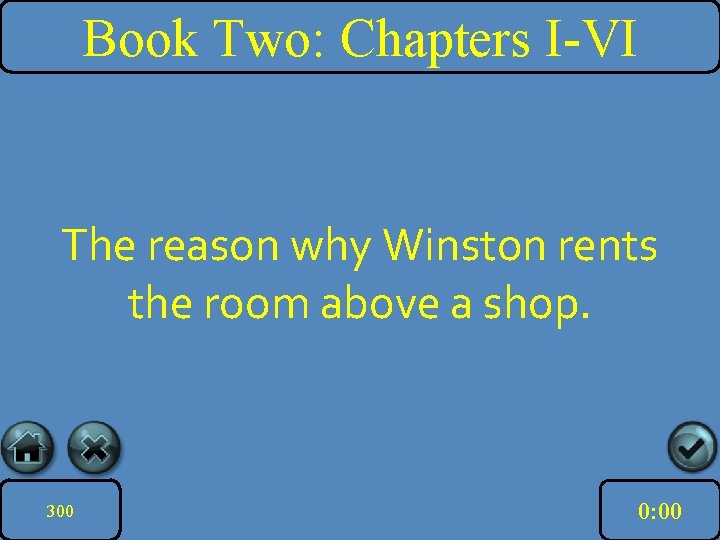 Book Two: Chapters I-VI The reason why Winston rents the room above a shop.