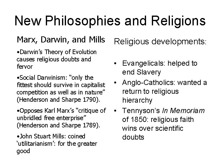 I love you! and Religions New Philosophies Marx, Darwin, and Mills • Darwin’s Theory