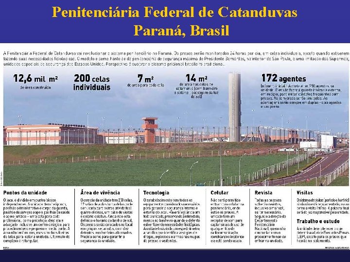 Penitenciária Federal de Catanduvas Paraná, Brasil 