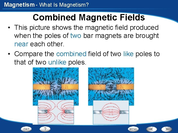 Magnetism - What Is Magnetism? Combined Magnetic Fields • This picture shows the magnetic