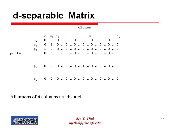 d-separable Matrix clones pools p 1 p 2 p 3 pi pt c 1