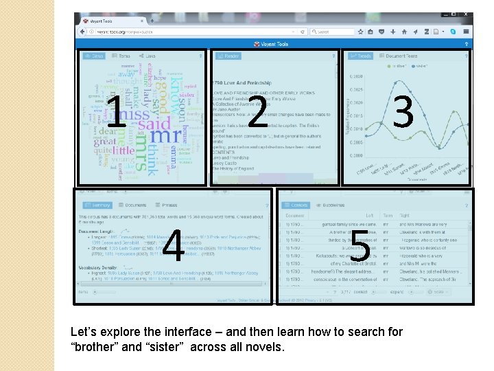 3 2 1 4 5 Let’s explore the interface – and then learn how