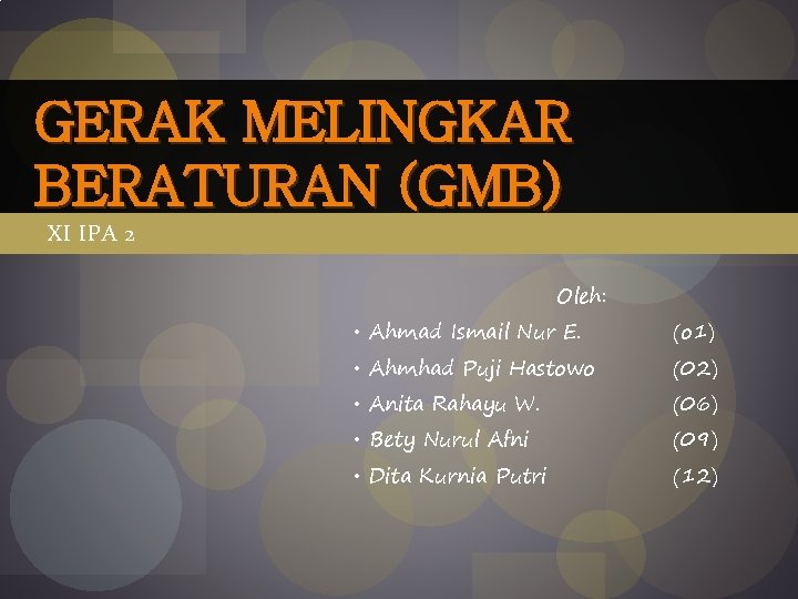 Gerak Melingkar Beraturan Gmb Xi Ipa 2 Oleh