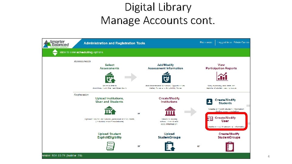 Digital Library Manage Accounts cont. 4 