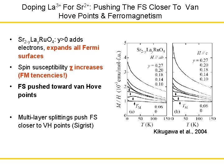 Doping La 3+ For Sr 2+: Pushing The FS Closer To Van Hove Points