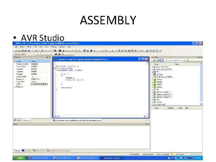 ASSEMBLY • AVR Studio 