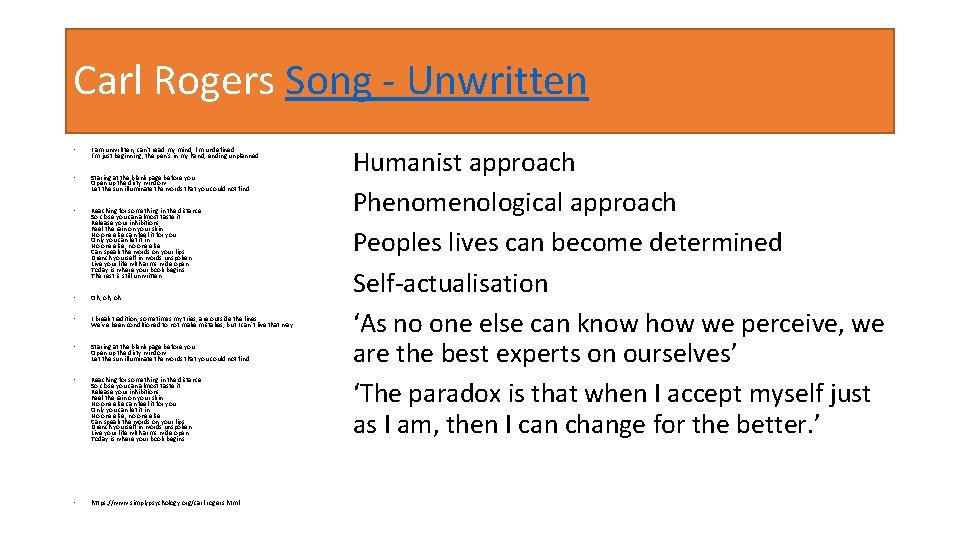 Carl Rogers Song - Unwritten • I am unwritten, can't read my mind, I'm