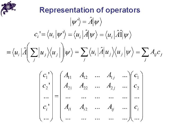 Representation of operators 