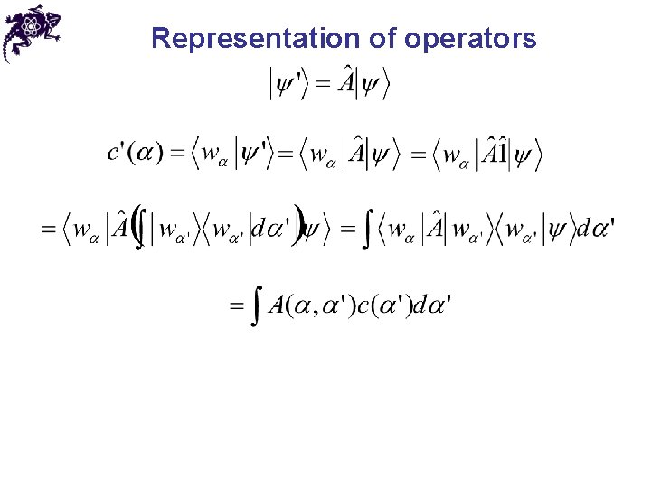Representation of operators 