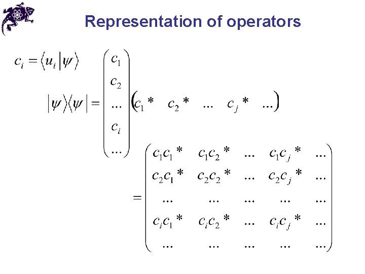 Representation of operators 