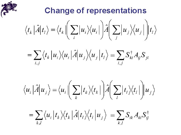 Change of representations 