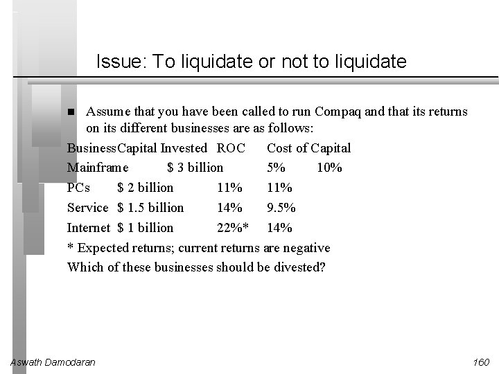 Issue: To liquidate or not to liquidate Assume that you have been called to Issue: To liquidate or not to liquidate Assume that you have been called to