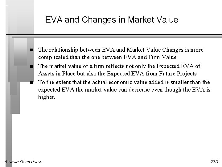 EVA and Changes in Market Value The relationship between EVA and Market Value Changes EVA and Changes in Market Value The relationship between EVA and Market Value Changes