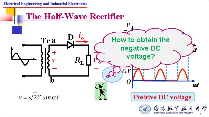 The Half-Wave Rectifier Tr a + v – b D io RL v How