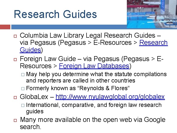 Research Guides Columbia Law Library Legal Research Guides – via Pegasus (Pegasus > E-Resources