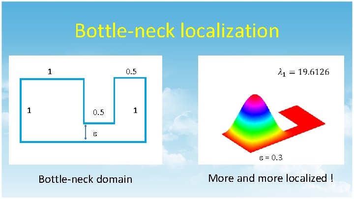 Bottle-neck localization 1 1 0. 5 1 = 0. 3 Bottle-neck domain More and