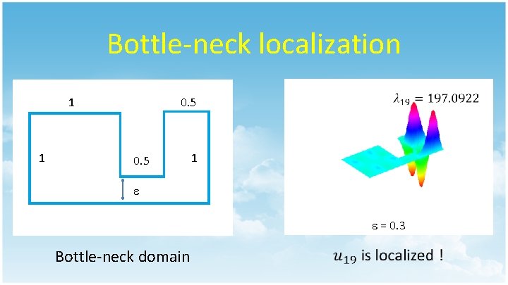 Bottle-neck localization 1 1 0. 5 1 = 0. 3 Bottle-neck domain 