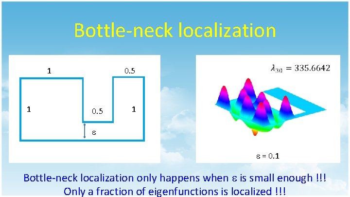 Bottle-neck localization 1 1 0. 5 1 = 0. 1 Bottle-neck localization only happens