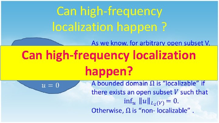 Can high-frequency localization happen ? Can high-frequency localization happen? V 