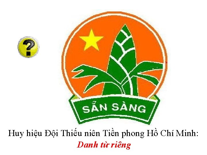 Huy hiệu Đội Thiếu niên Tiền phong Hồ Chí Minh: Danh từ riêng 