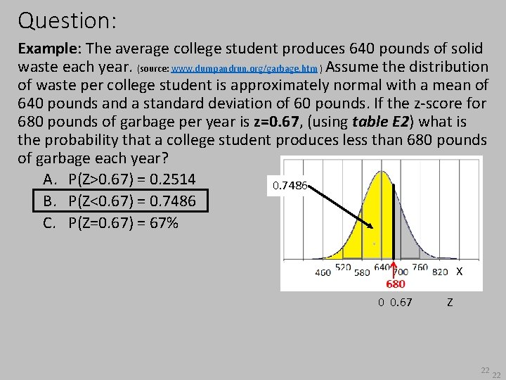 Question: Example: The average college student produces 640 pounds of solid waste each year.