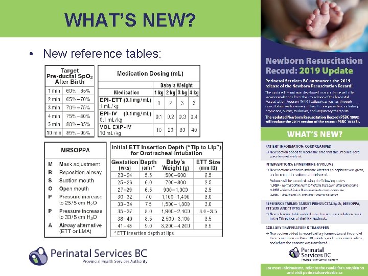 WHAT’S NEW? • New reference tables: 7 