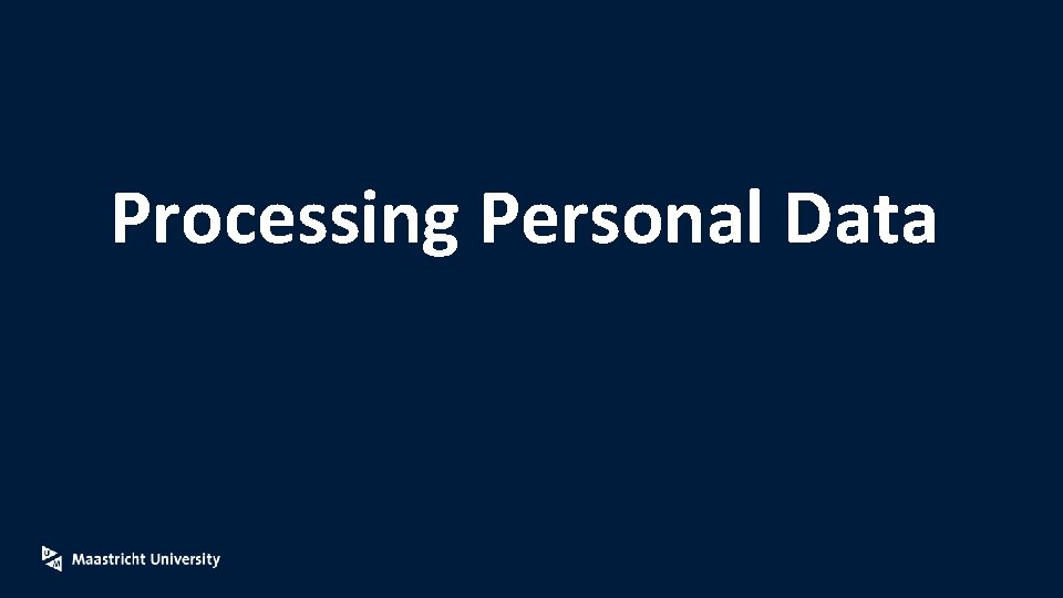 Processing Personal Data 