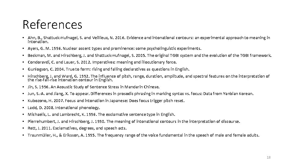 References • Ahn, B. , Shattuck-Hufnagel, S. and Veillieux, N. 2016. Evidence and intonational
