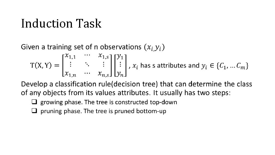 Induction Task • 