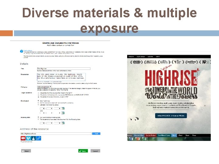 Diverse materials & multiple exposure 