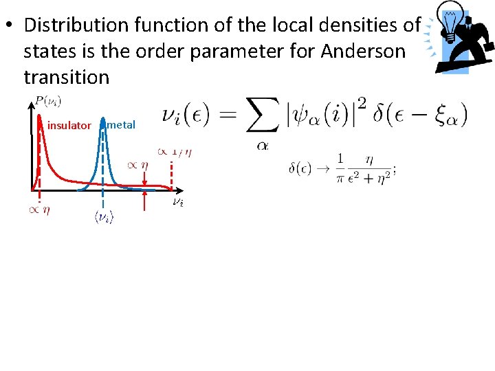  • Distribution function of the local densities of states is the order parameter