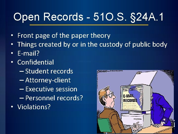 Open Records - 51 O. S. § 24 A. 1 Front page of the