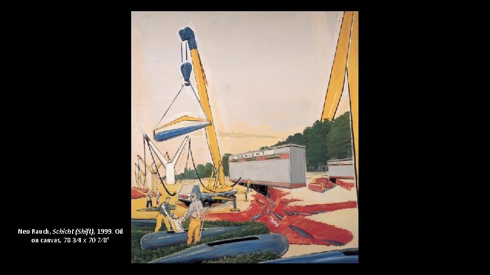 Neo Rauch, Schicht (Shift), 1999. Oil on canvas, 78 3∕ 4 x 70 7∕