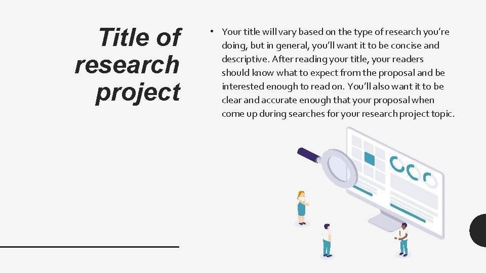 Title of research project • Your title will vary based on the type of