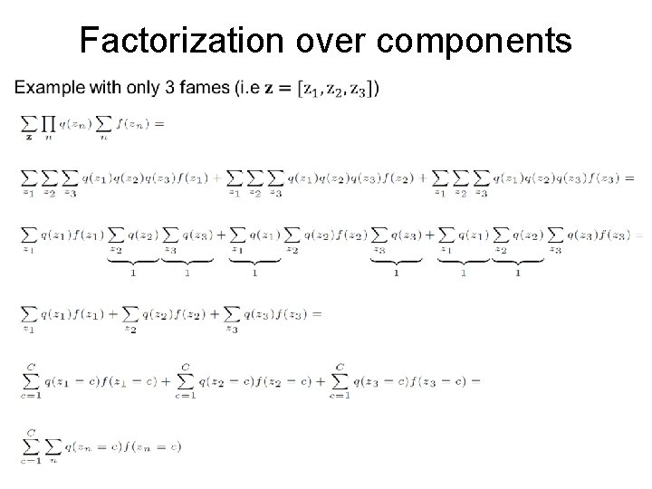 Factorization over components 