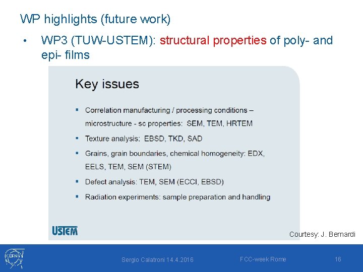 WP highlights (future work) • WP 3 (TUW-USTEM): structural properties of poly- and epi-