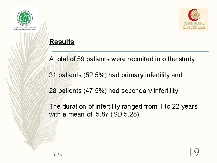 Results A total of 59 patients were recruited into the study. 31 patients (52.
