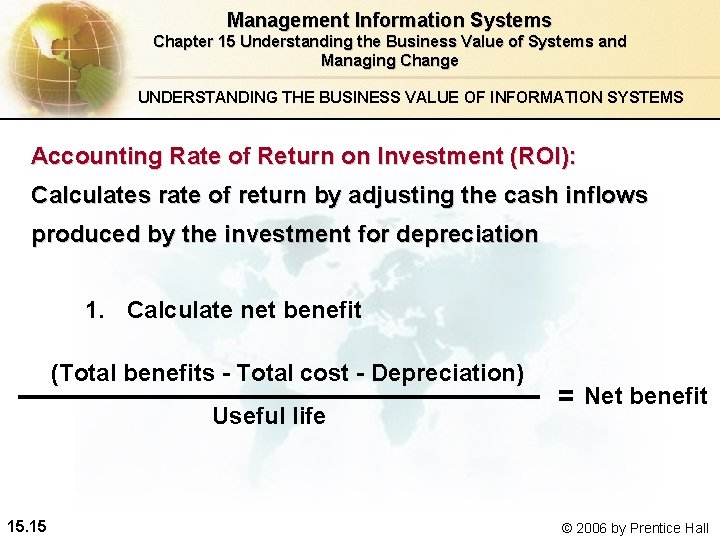 Management Information Systems Chapter 15 Understanding the Business Value of Systems and Managing Change