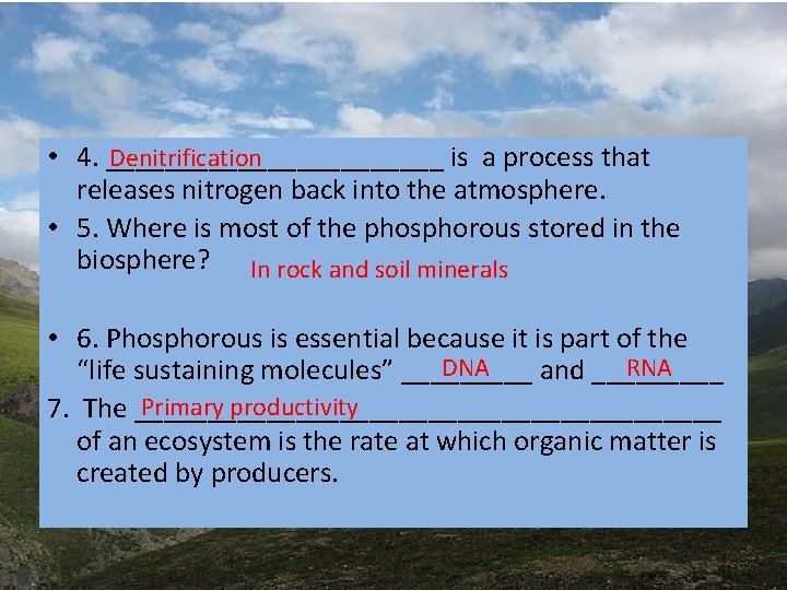 Denitrification • 4. ____________ is a process that releases nitrogen back into the atmosphere. Denitrification • 4. ____________ is a process that releases nitrogen back into the atmosphere.