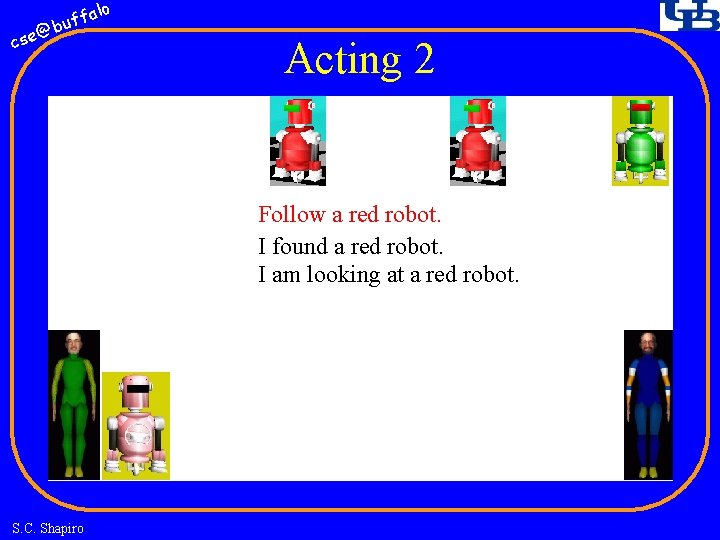 fa buf @ cse lo Acting 2 Follow a red robot. I found a