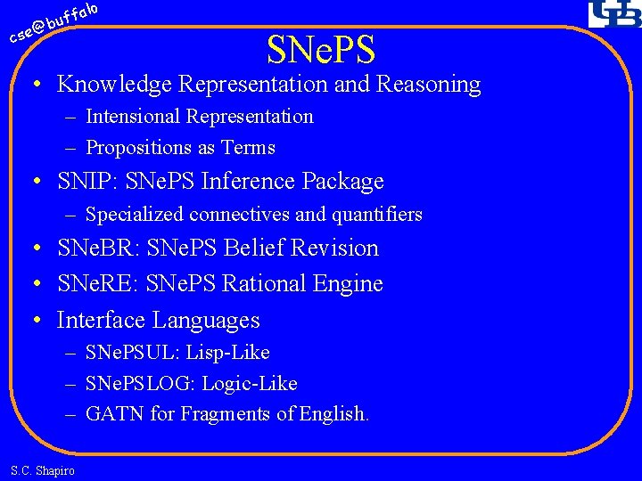 fa buf @ cse lo SNe. PS • Knowledge Representation and Reasoning – Intensional
