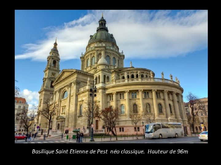 Basilique Saint Etienne de Pest néo classique. Hauteur de 96 m 