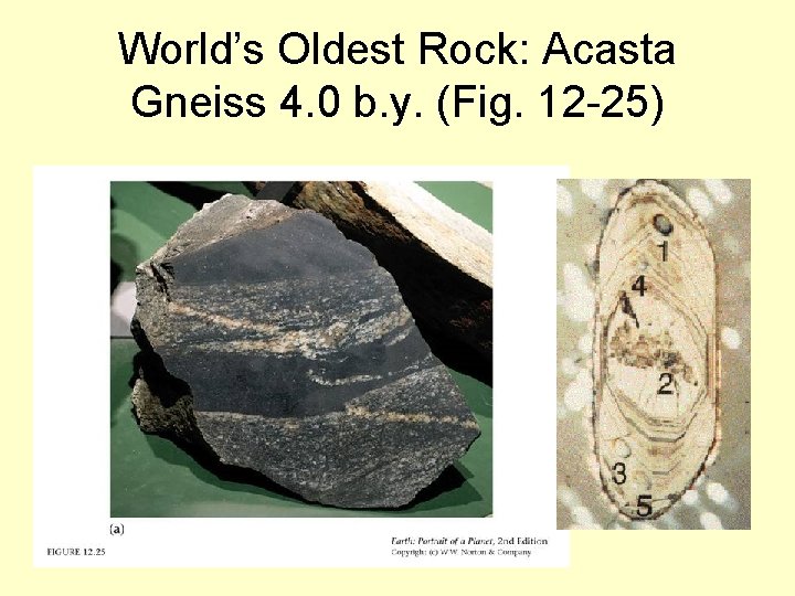 World’s Oldest Rock: Acasta Gneiss 4. 0 b. y. (Fig. 12 -25) 