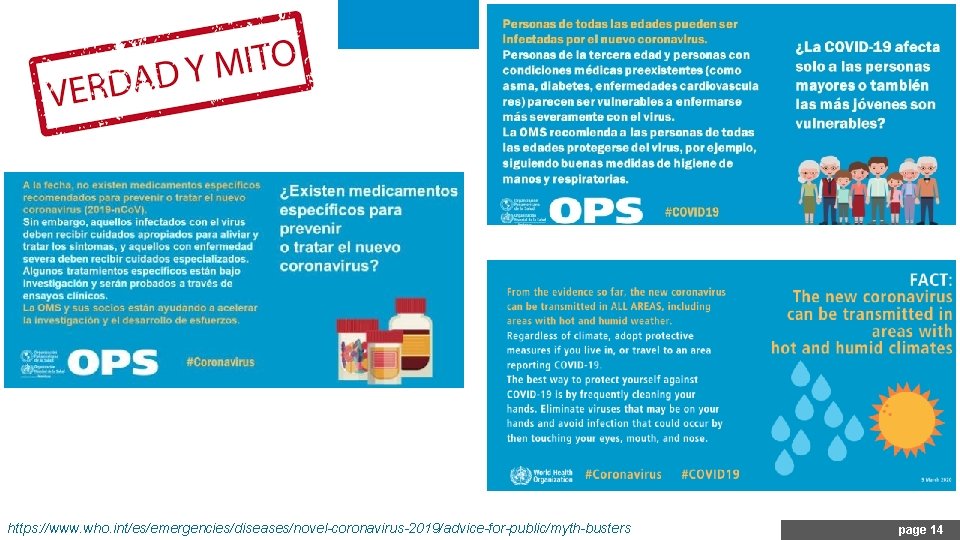 https: //www. who. int/es/emergencies/diseases/novel-coronavirus-2019/advice-for-public/myth-busters SIMULATION EXERCISE NOVEL CORONAVIRUS (COVID-19) 01 March 2021 page 14