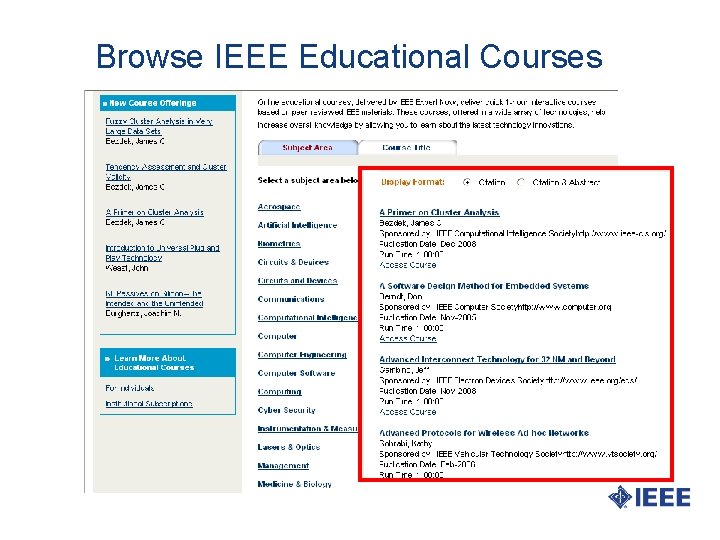 Browse IEEE Educational Courses 