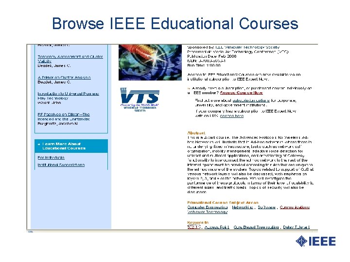 Browse IEEE Educational Courses 