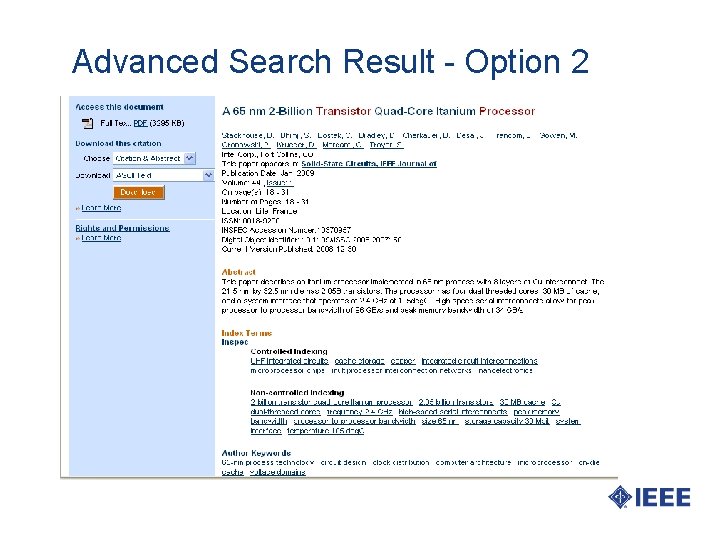 Advanced Search Result - Option 2 